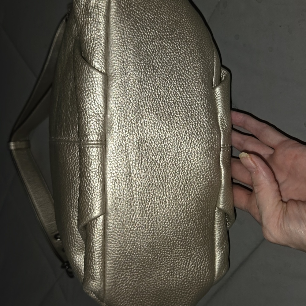 Coach Gold Metallic Pebbled Leather Hobo - Picture 5 of 10